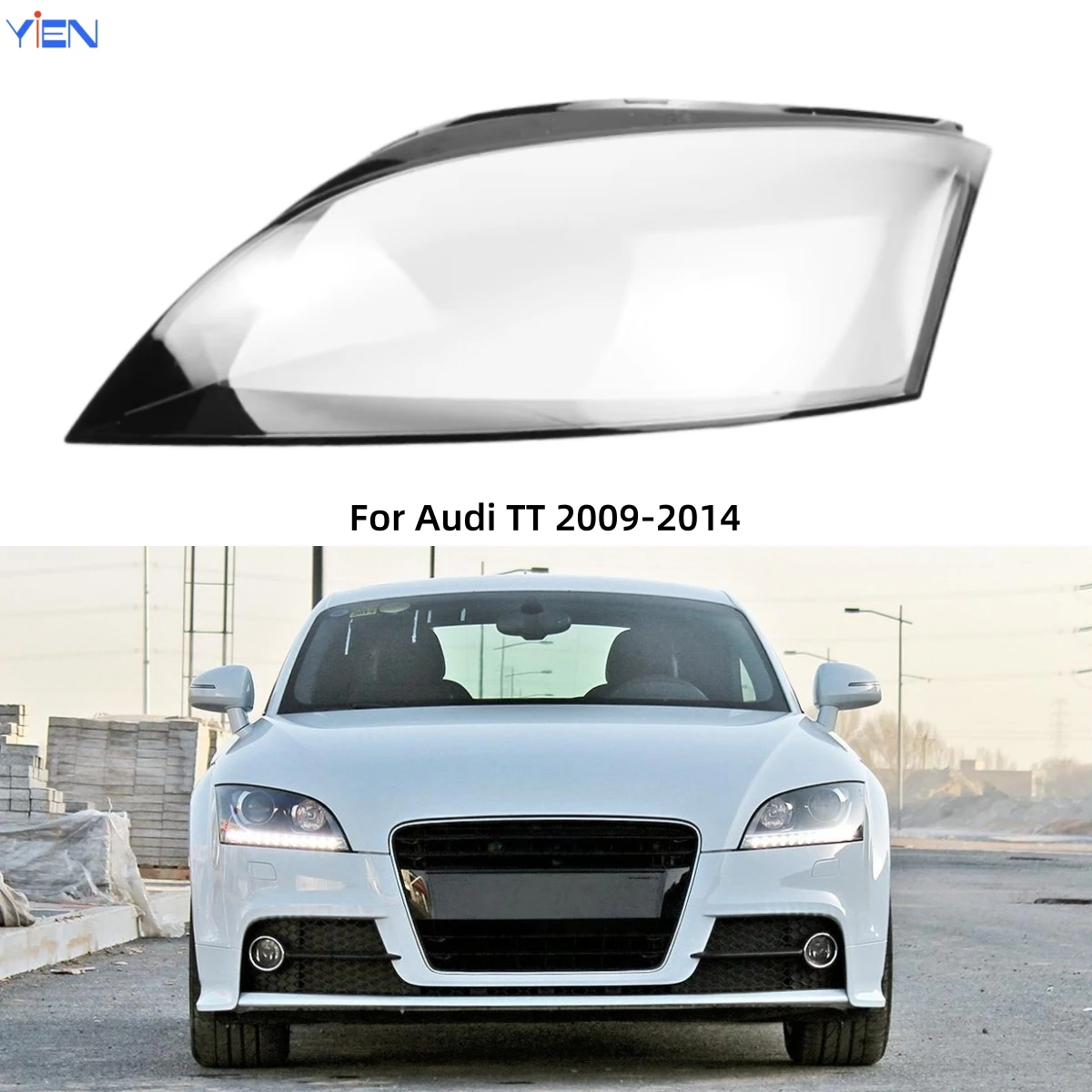 

For Audi TT TTS TT RS 2009 2010 2011 2012 2013 2014 Car Accesorries Polycarbonate High Gloss Fully Transparent Glass Headlights