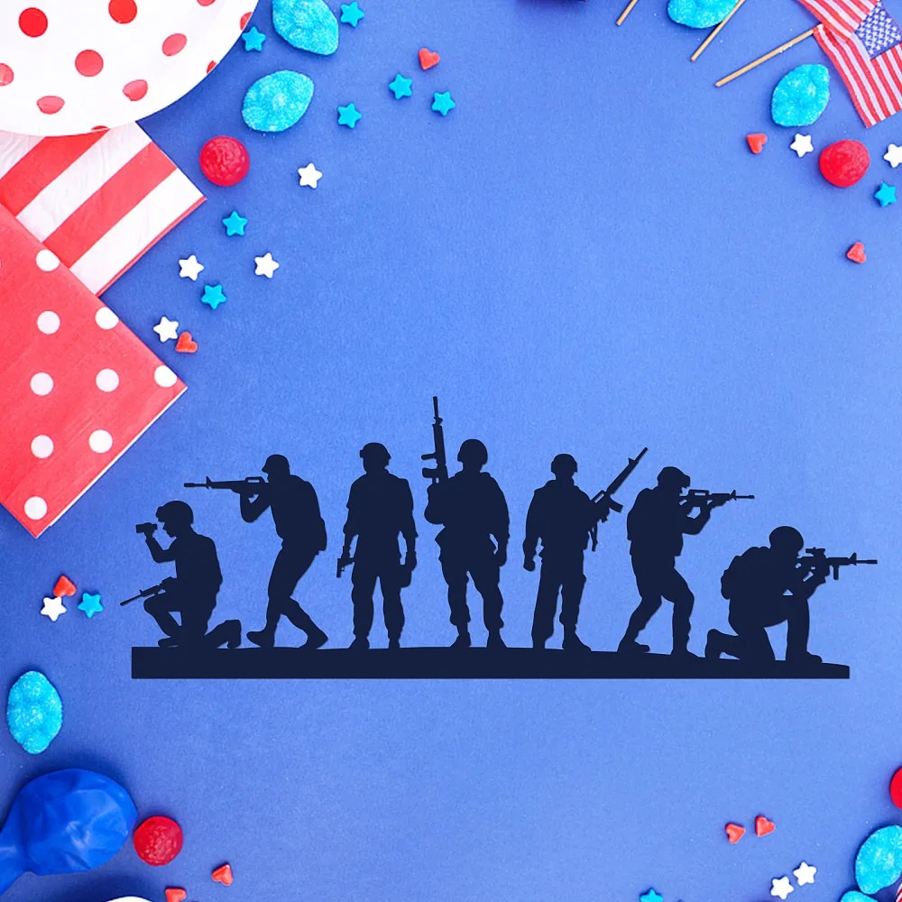 Soldiers Cut Die Army Carbon Steel Die Cuts Veterans Day Embossing for Scrapbooking Card DIY Craft