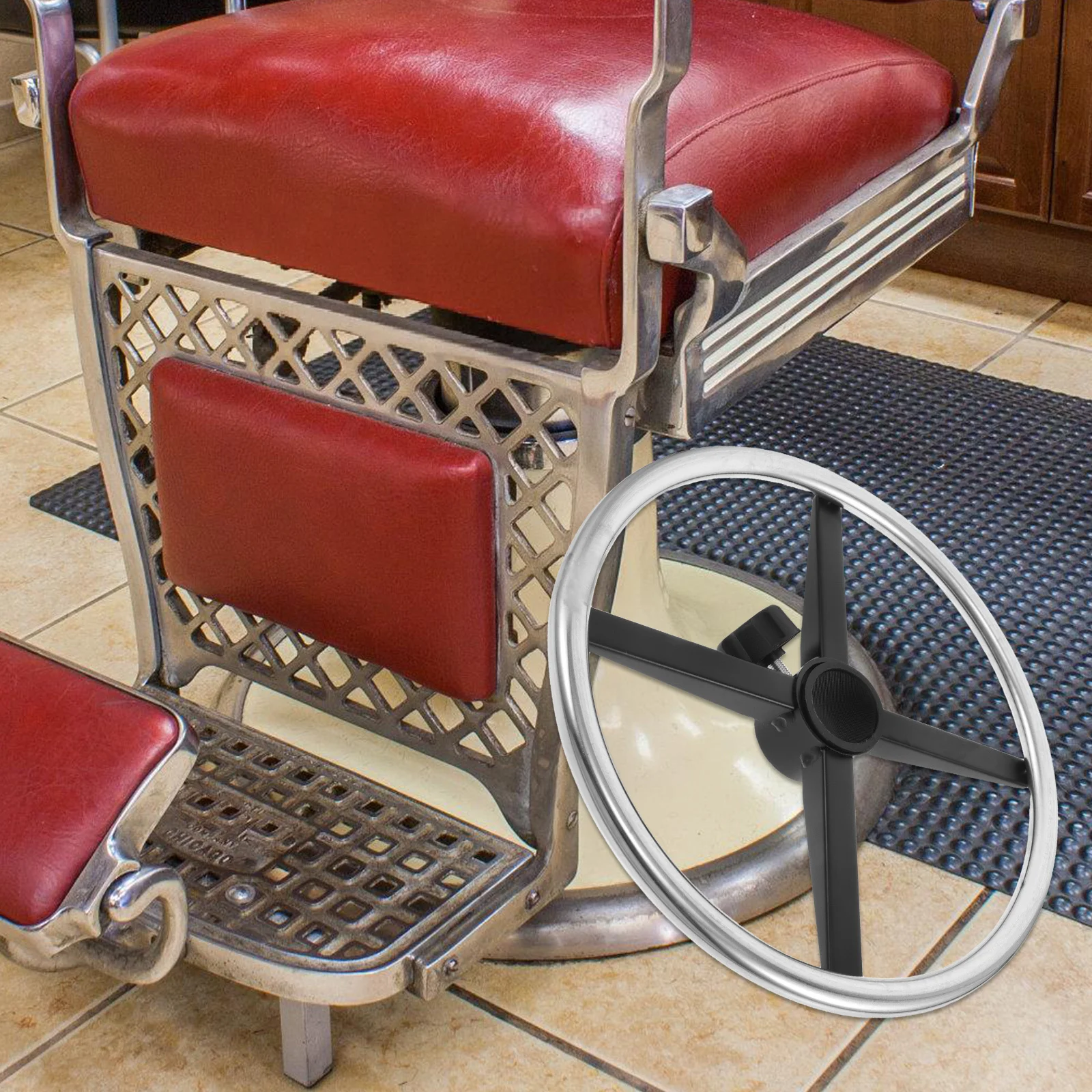 

Universal Chair Footrest Attachment Heavy Duty Barber Salon Ergonomic Wear Resistant Foot Pedal Easy Installation