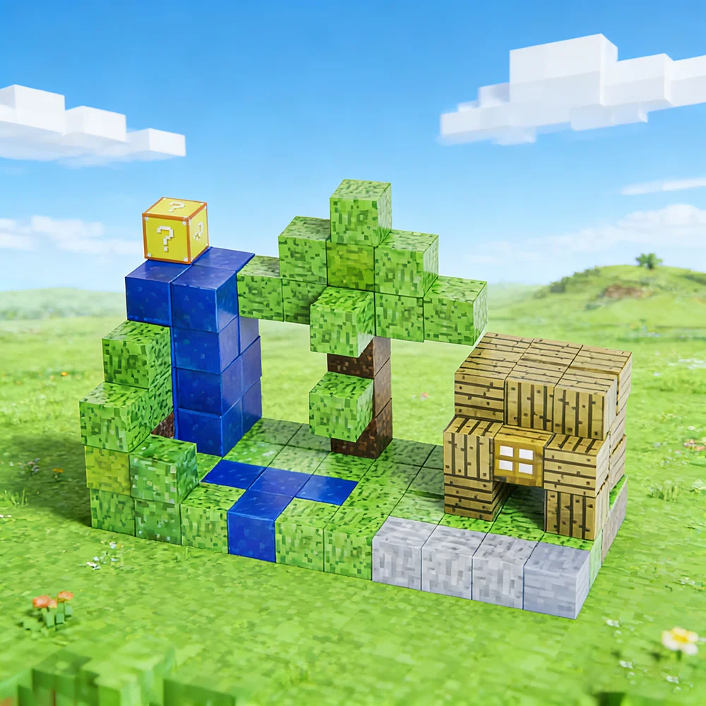 GIROMAG 300PCS Magnetic Blocks Set Comes With A Small Toy ,Educational STEM Toys for Ages 3-12 Creative Building Play