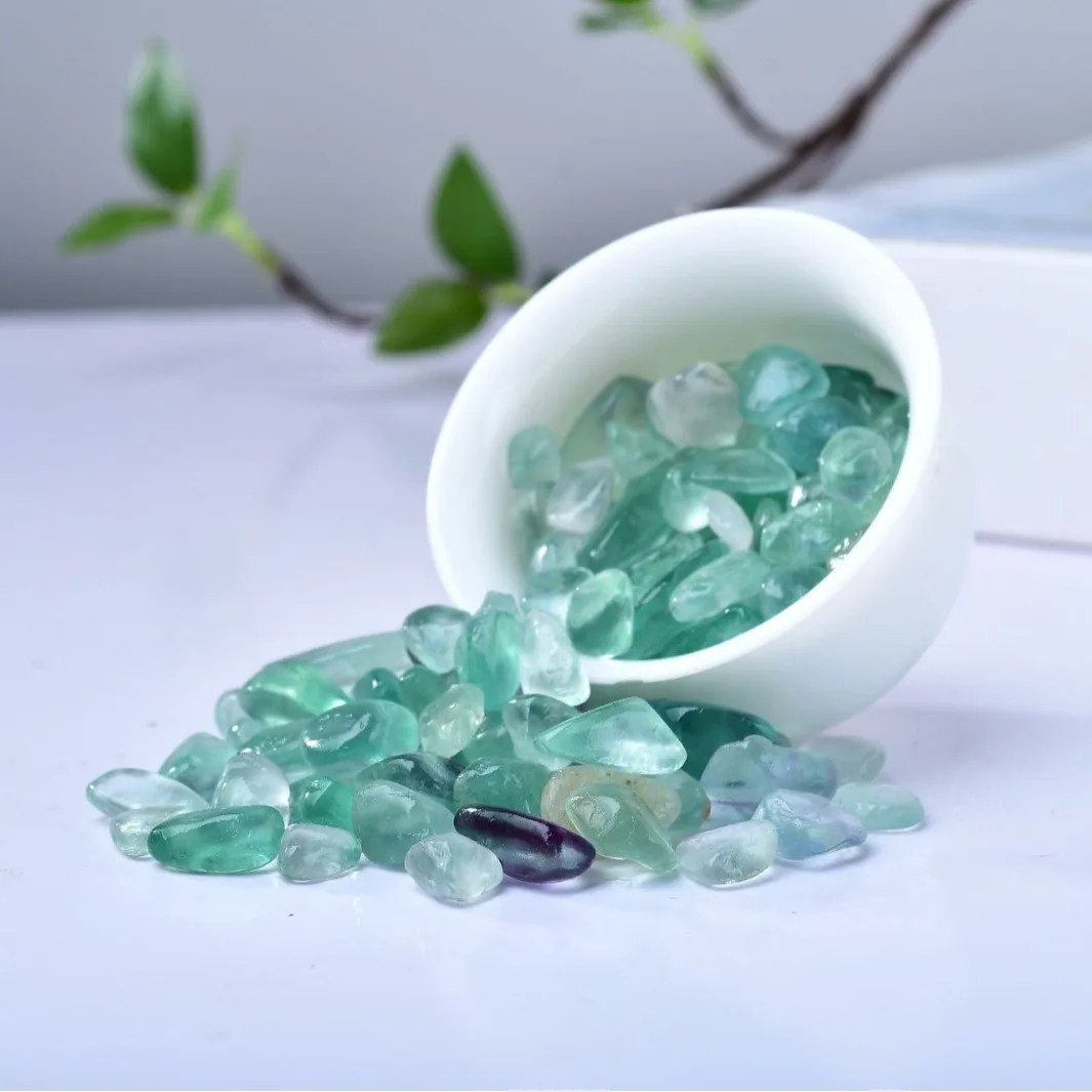 Natural Green Fluorite Crushed Stone, Green Fluorite Crystal Crushed Stone Aroma Diffuser