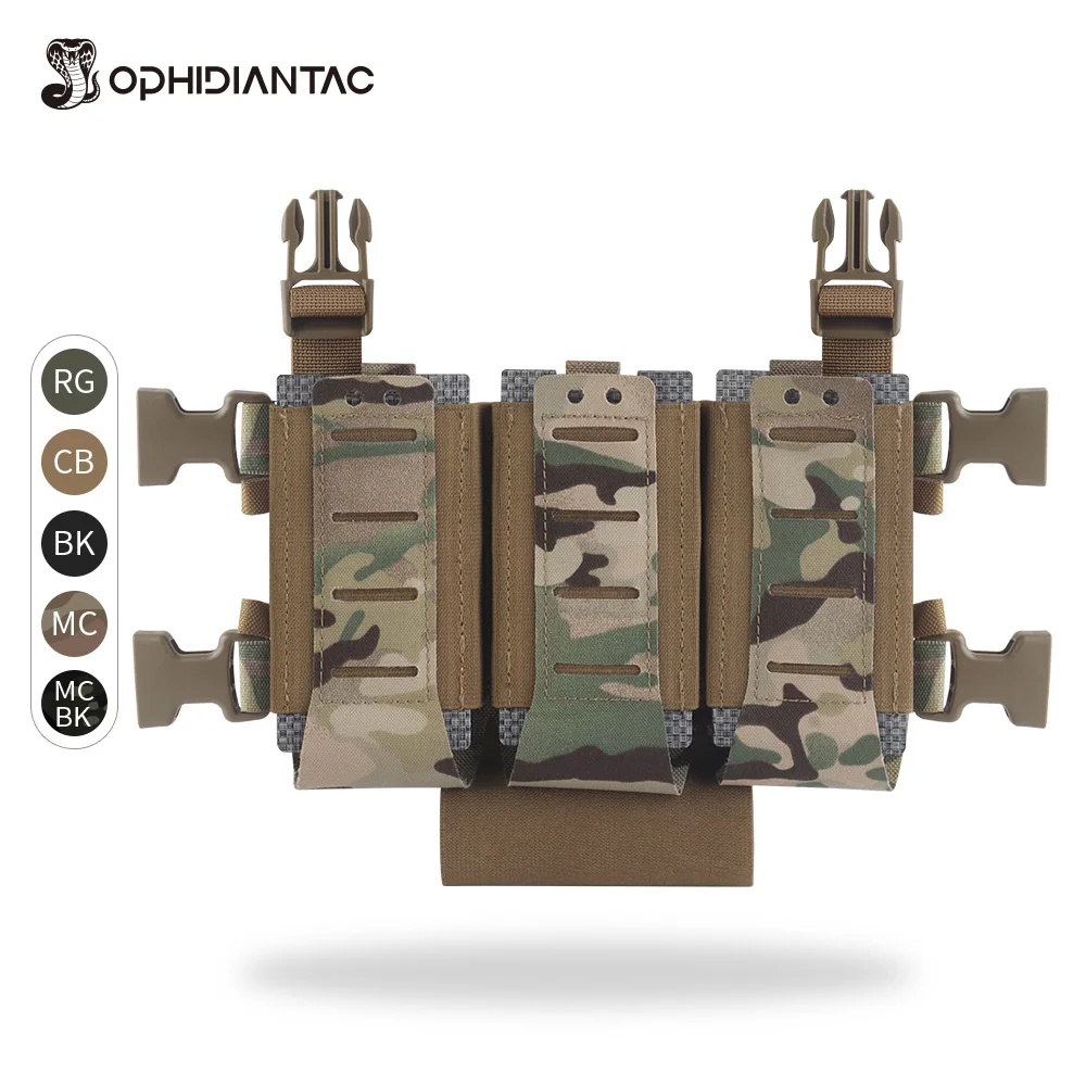 

OPHIDIANTAC MOLLE 5.56 Triple Mag Pouch Plate With Replaceable Pouch Cover for Plate Carrier Chest Rigs CS Game Accessories