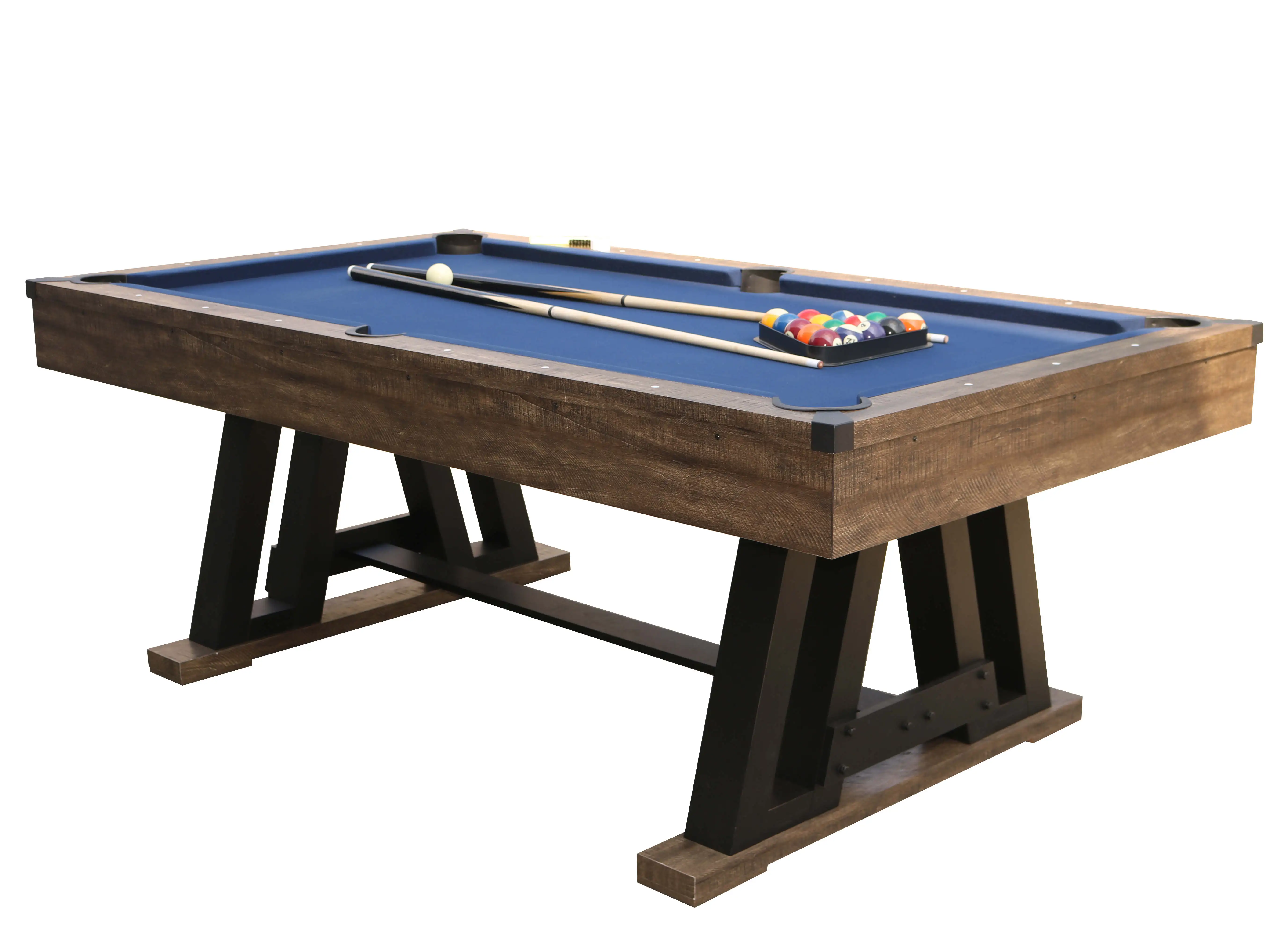 Designed Custom 8ft MDF Pool Table With Snooker Net Pockets And Cues For Kids And Adults