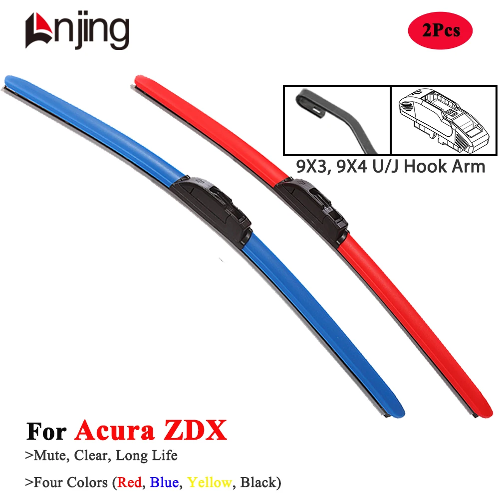 

LNJING Colorful Wiper Blades For Acura ZDX YB1 SUV 2010 2011 2012 2013 2024 Car Exterior Luxury Accessories Yellow Hybrid Wipers