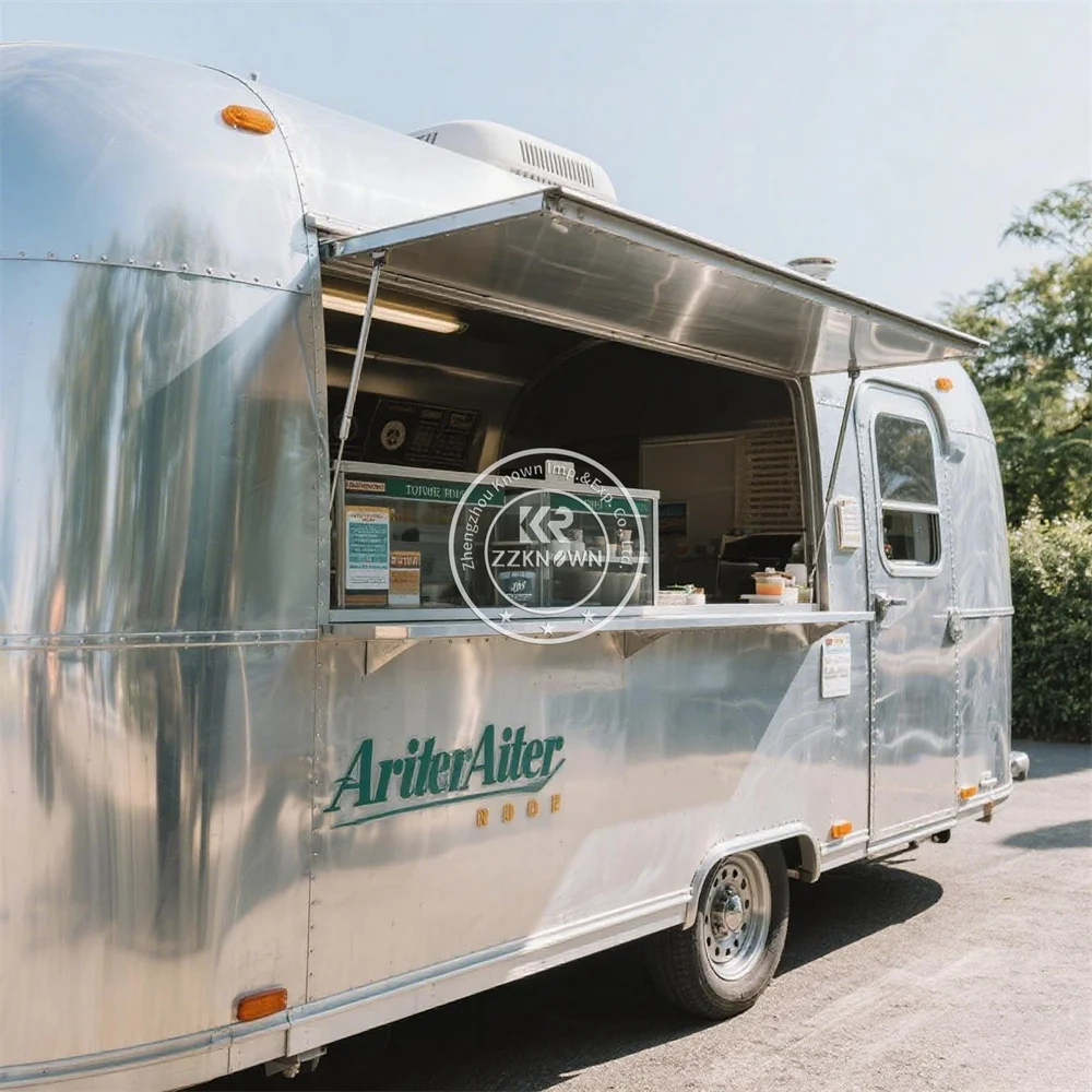 

Stainless Steel Mobile Fast Food Trailer Truck Fully Equipped Concession Ice Cream Cart Custom Food Truck With Full Kitchen