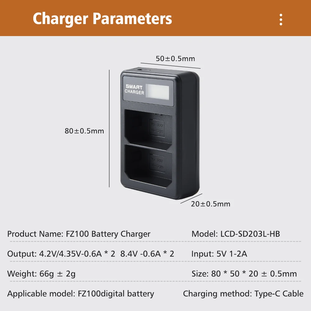 2280mAh NP-FZ100 NPFZ100 NP FZ100 Battery + LED Dual USB Charger for Sony NP-FZ100, BC-QZ1, Sony a9, a7R III, a7 III,A6600