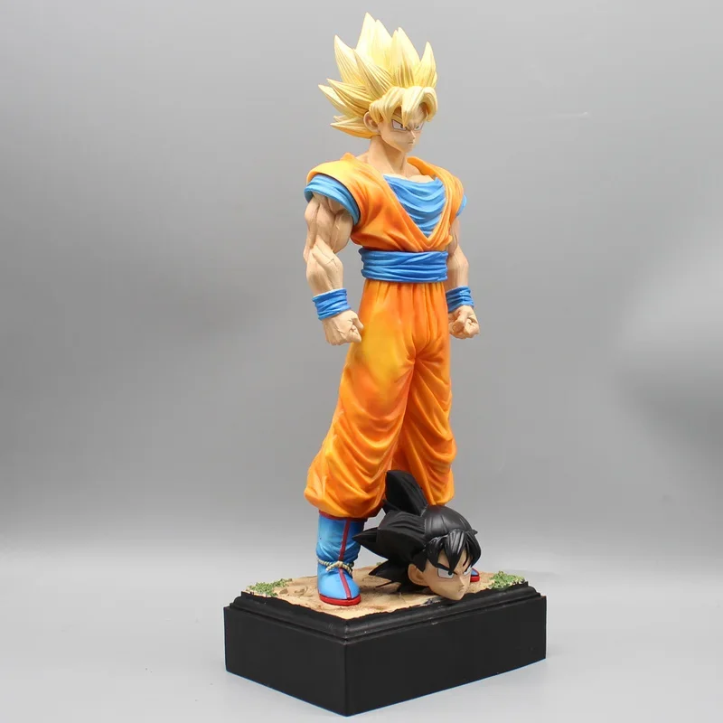 33cm Dragon Ball Fighter Z Anime Figure Super Saiyan Son Goku Gk Statue Decoration Double Headed Interchangeable Toy Gifts