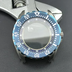 44mm silver case fits NH35A NH36 Automatic mechanical movement sapphire crystal glass clean back cover NH35 NH36 watch case