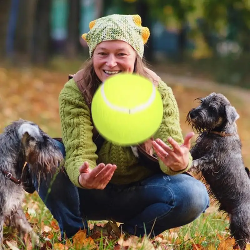 Big Tennis Ball Large Dog Ball Oversized Tennis Balls Dog Interactive Toy Funny Kids Play Balls With Pump & Needle Puppy Ball To