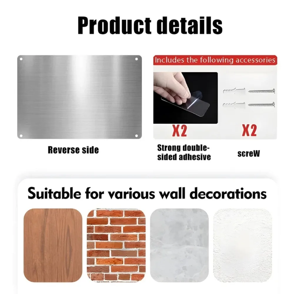 لوحة ألومنيوم مربعة ثنائية الأبعاد مع لوحة ألومنيوم مربعة الشكل - هدية مربعة الشكل، مثالية لتزيين المنزل في البار والمطعم