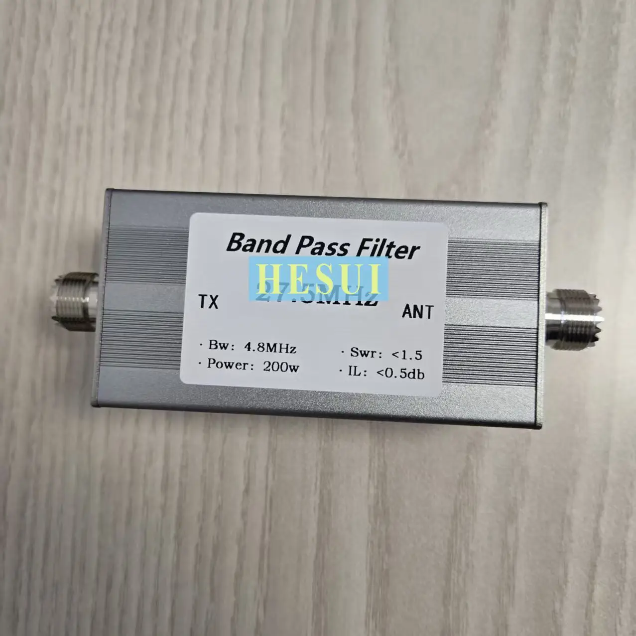 BPF-27.5M-200WM Bandpass Filter, Narrowband BPF 10m Band M Base, Short Wave