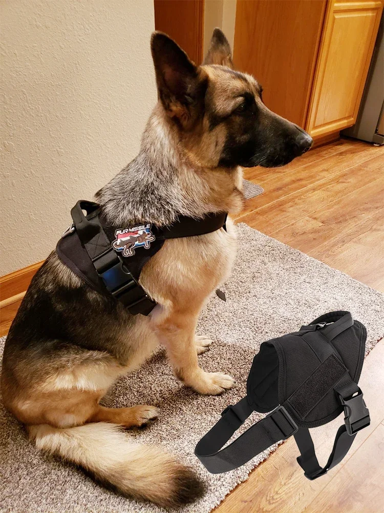 

Military Dog Harness for German Shepherd Training Pet Puppy Vest Adjustable Harnesses with Handle Accessories for Service Dogs