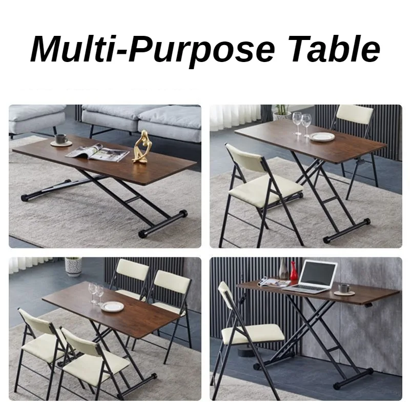 Extendable Dining Tables Metal Lift Top Table Foldable Desk Modern Tables for Kitchen Rectangular Multifunction Home Furniture