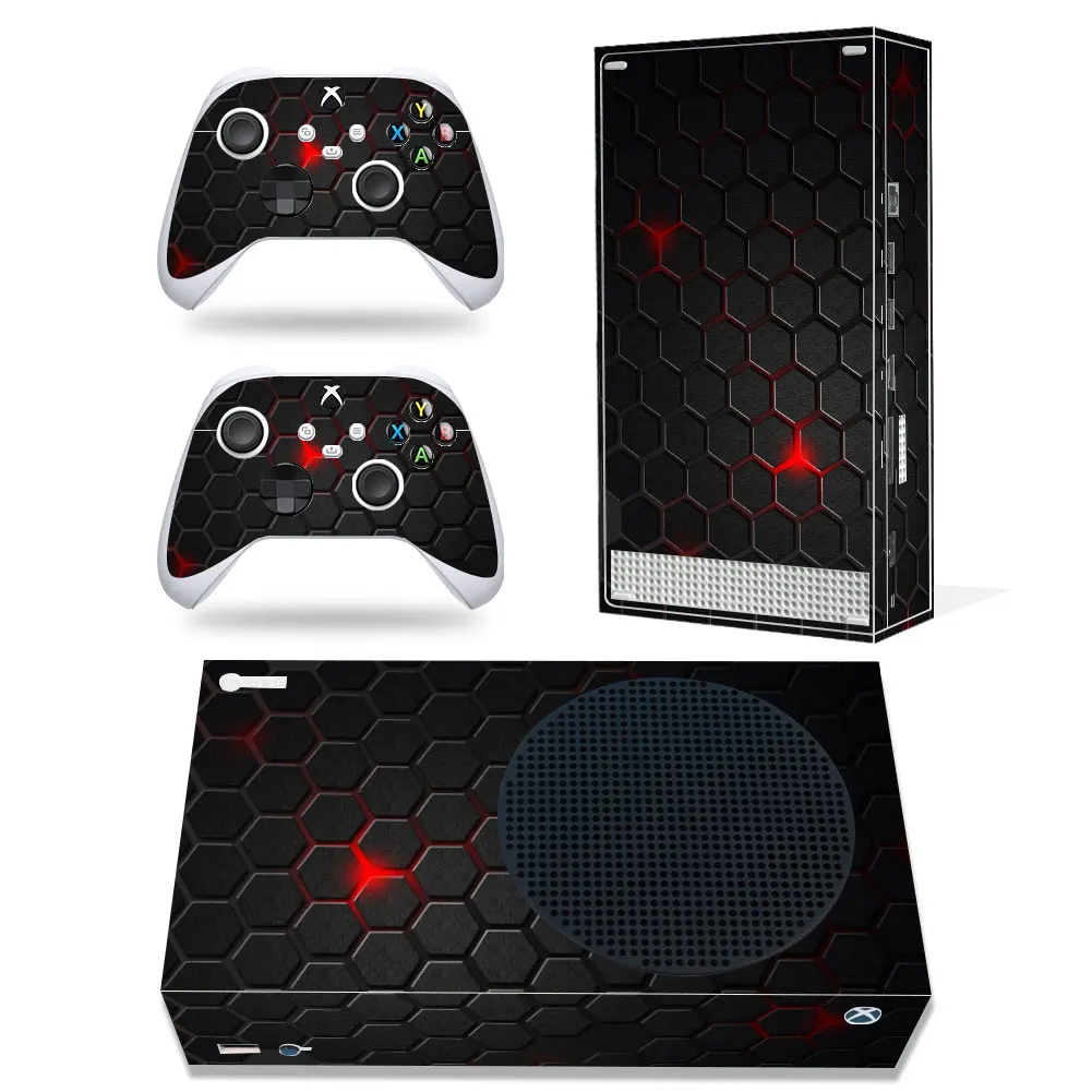 Compatible with Xbox Series S Console and 2 Controllers Lattice Design Skin Sticker Vinyl Decal Cover Full Set XSS Skin