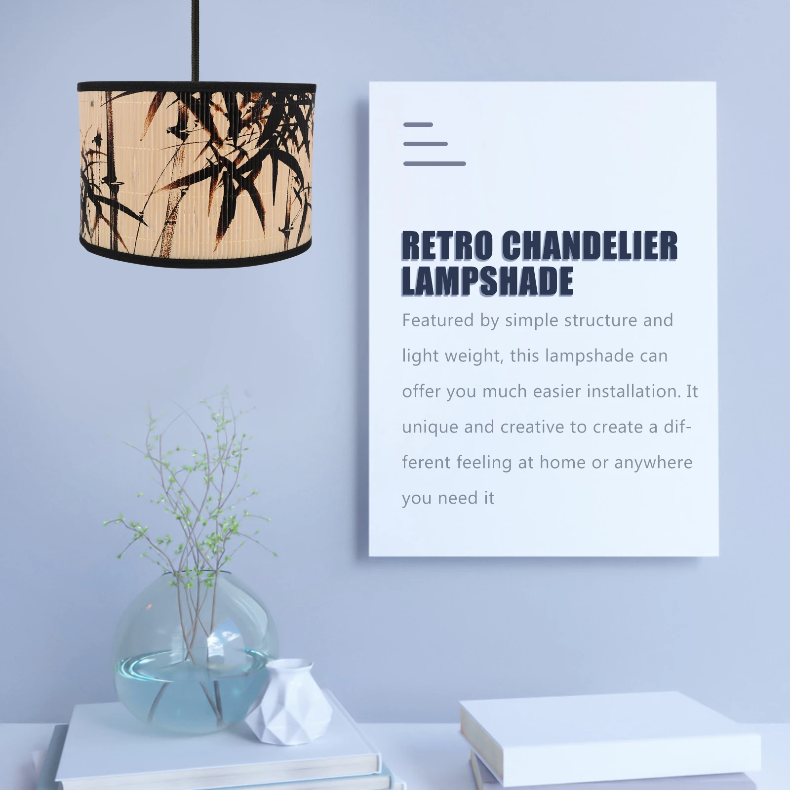 

Bamboo Lighting Crafts Retro Decorative Lampshade for Pendant Hanging Ceiling Light Cover Chandelier Shades Replacement
