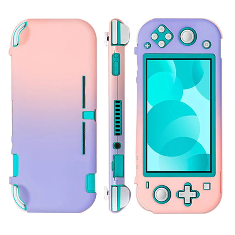 for Nintendo Switch Lite Protective Case Shell Colorful Cute Hard Back Cover Skin Game Console Accessories Purple-Pink