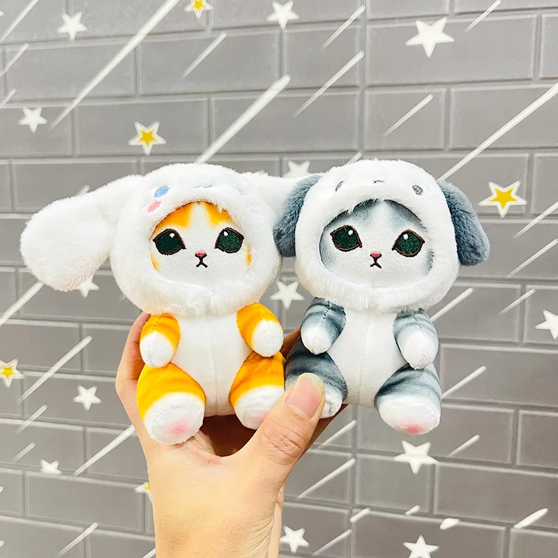 Llavero con colgante de animales para niños, Mini muñeca Kawaii de tiburón, gato, Mofusand, juguetes de regalo para niños, nuevo