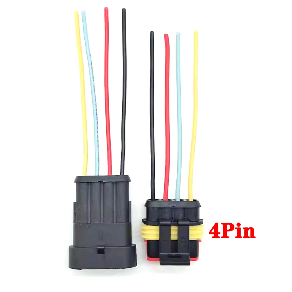 1 jeu de connecteurs électriques automobiles étanches, mâle femelle 1P 2P 3P 4P 5P 6P, prise avec faisceau de câbles pour voiture et moto