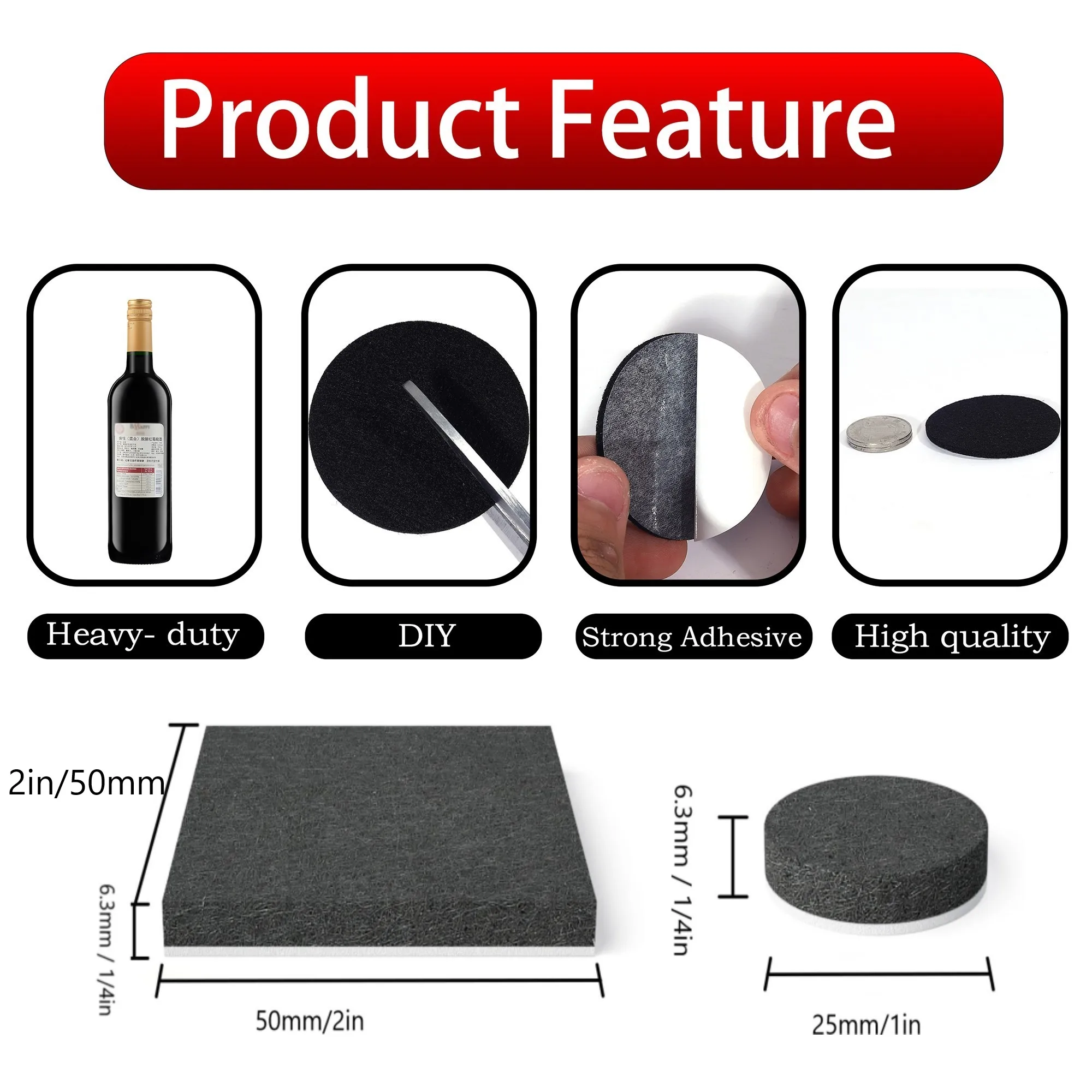 Felt Furniture Pads - 80 Pcs Furniture Pads for Hardwoods Floors,  Anti Scratch Floor Protectors for Furniture Feet Chair Legs