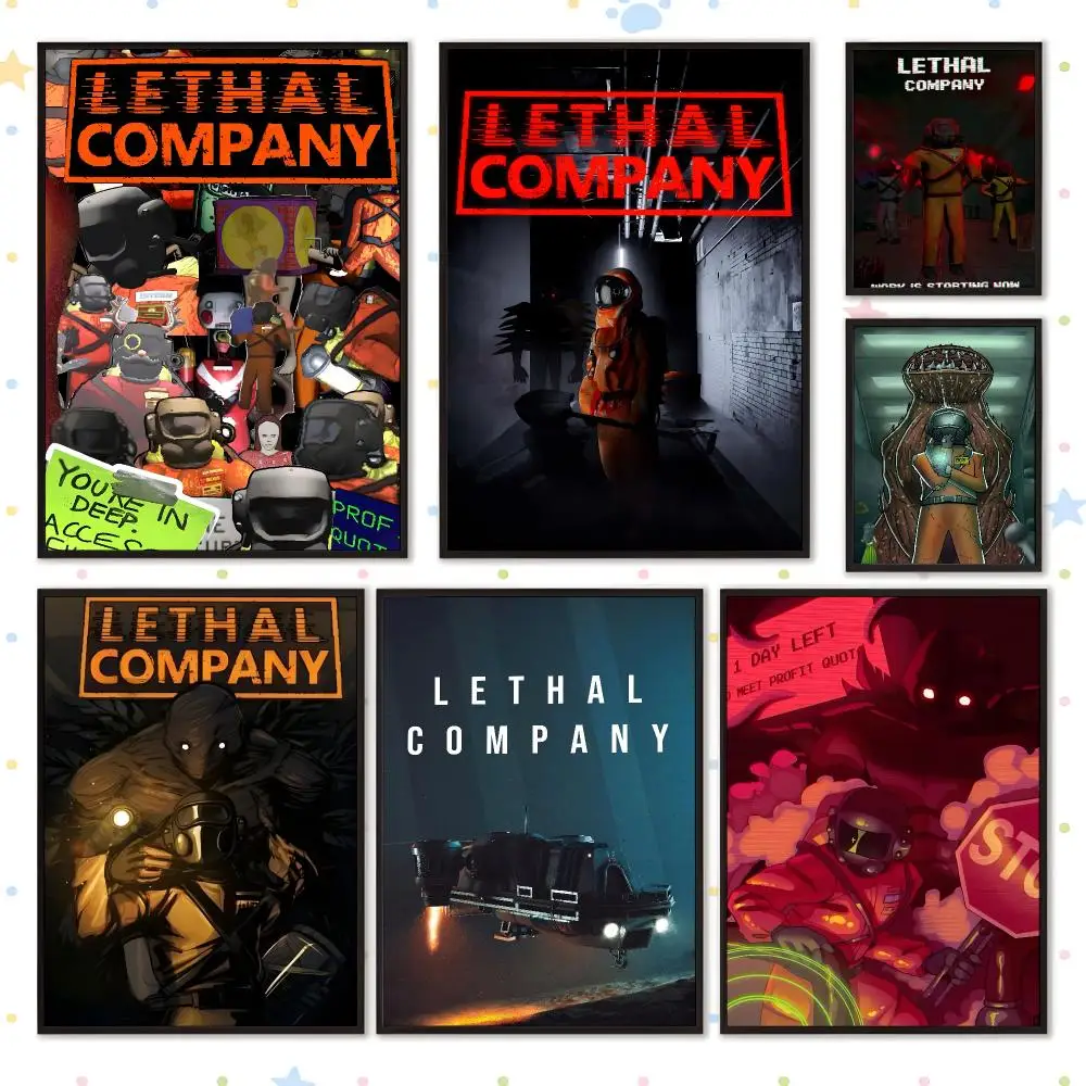 Game Popular Popular Lethal Company Poster HD Waterproof PP Self Adhesive Aesthetic Bedroom Dorm Gaming Room Home Decor Gift