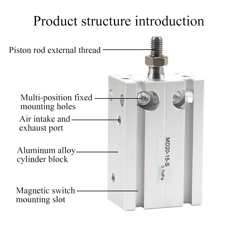 MD Series Pneumatic Multi-mount Cylinder MD6 MD10 MD16 MD20 MD25 MD32-5S 10S 15S 20S 25S 30S 35S 40 45 50 60 70 75 80 90 100
