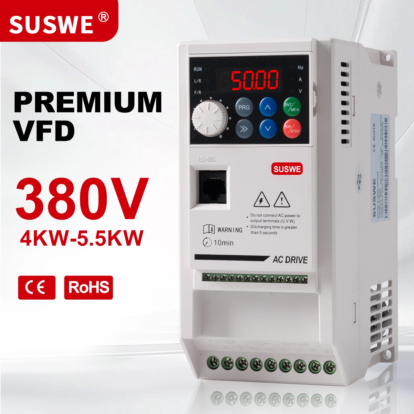 SUSWE VFD Inverter Variable485.5/7.5/18.5KW  Frequency Drive Converter AC 220V 3P Output Speed Controller for Water Pump Motor