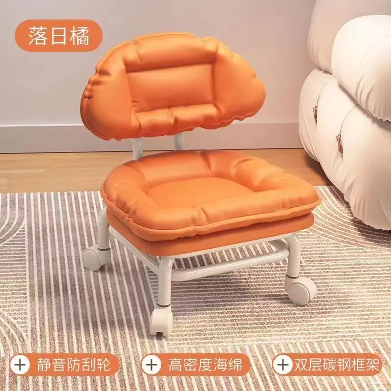 2025 الكربون الصلب البراز غرفة المعيشة المنزلية طاولة شاي البراز العالمي عجلة التعلم البراز كسول عجلة كرسي صغير الظهر