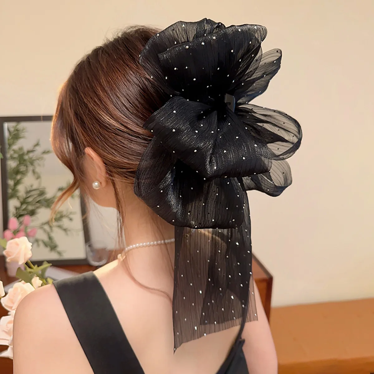 Nowa kobieta elegancka nieregularna duża kokarda pazury do włosów Lady delikatne spinki do włosów Barrettes klips w kucyk nakrycia głowy akcesoria do włosów