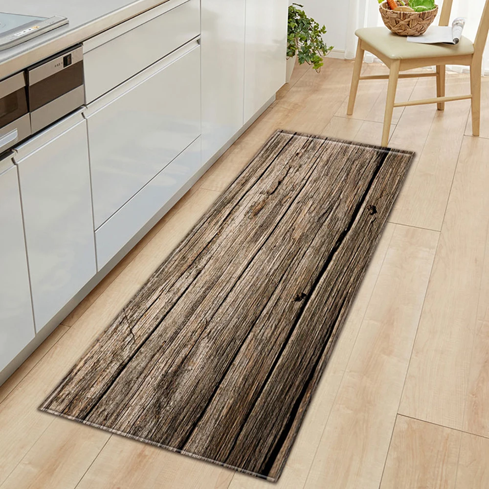 Küchenmatte, Schlafzimmer, Wohnzimmer, Teppich, Eingang, Fußmatte, Zuhause, Flur, Balkon, saugfähige Bodenmatte, Holzmuster, rutschfest, langer Teppich – Detail 8