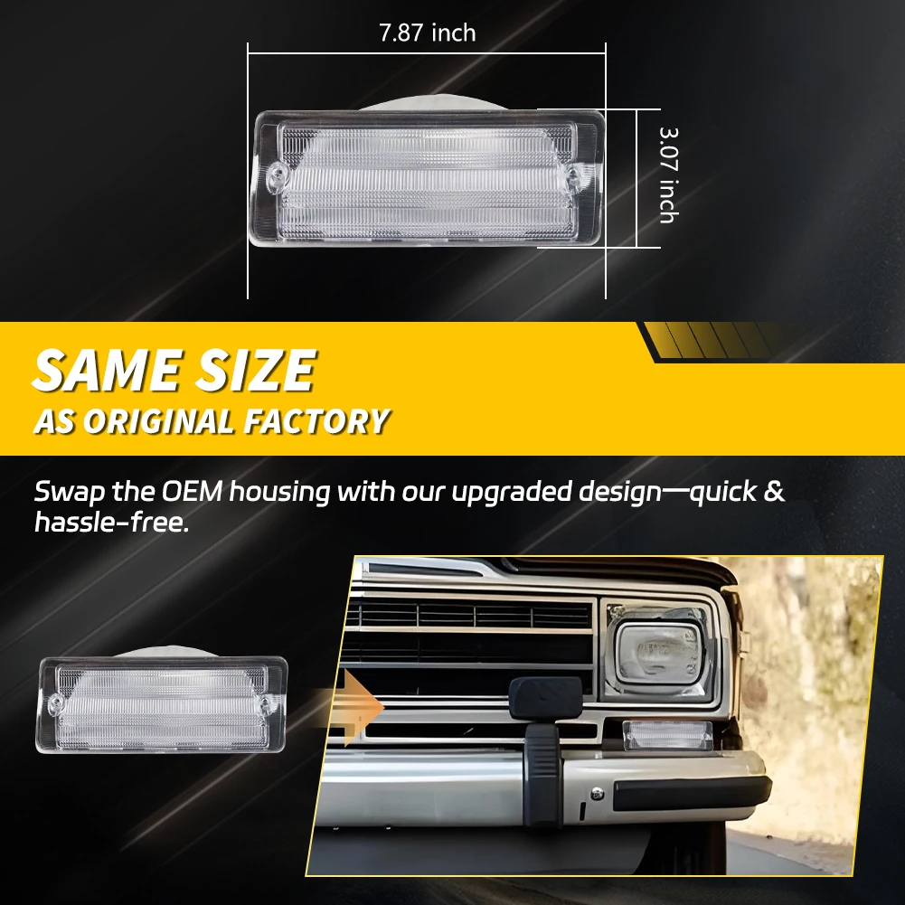 

2PCS For 1976-1991 Jeep Cherokee/Wagoneer/Grand Wagoneer/J10/J20/SJ Front Bumper Parking Light Turn Signal Light Cover No Bulb