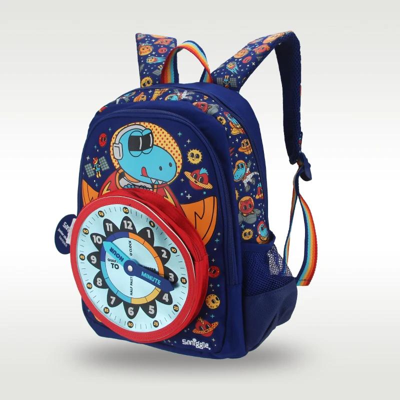 حقيبة مدرسية للأطفال للأولاد على مدار الساعة على شكل ديناصور كاواي 3-7 سنوات حقائب تشكيل 14 بوصة