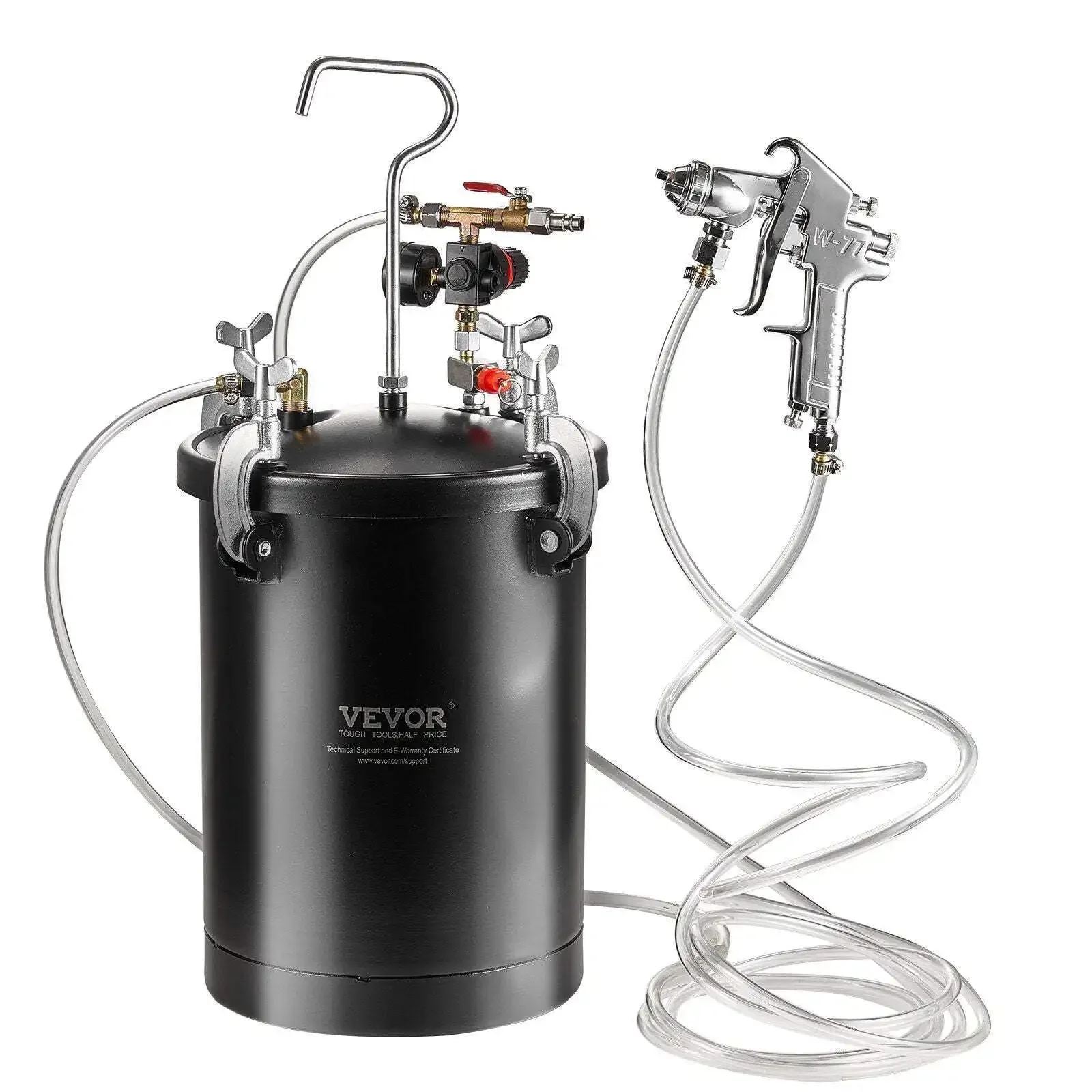 

Spray Paint Pressure Pot Tank 15L/3.75gal Spray Gun Hoses Pressure Gauge