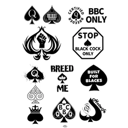 Poker Spades Waterproof Temporary Tattoos Women Fake Tattoo Body Stickers Tatoo Men Festival Tattoo Tatuajes Faux Tatouage