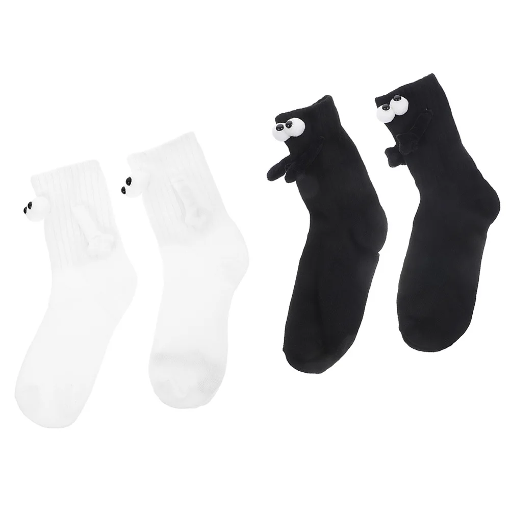 2Pairs زوجين عقد الأيدي الجوارب للجنسين القطن جوارب رياضية منتصف العجل دعم مرن تنفس الجري المشي لمسافات طويلة التخييم