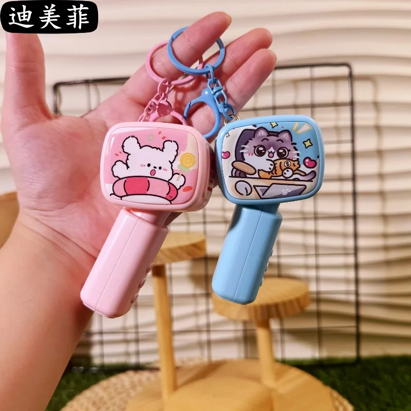 تسجيل لعبة ميكروفون المفاتيح الحيوانات الصغيرة الموسيقى مكبر الصوت قلادة هدية مخصصة معلقة التبعي