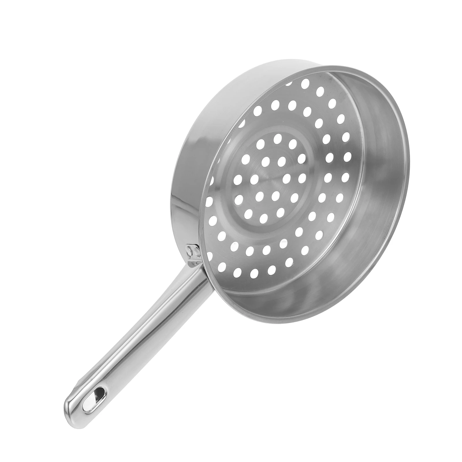

1pc Stainless Steel Slotted Spoon Flat Bottom Strainer for Chilled Shrimp Cold Colander Deep Fryer Scoop Metal Oil Drainage Tool