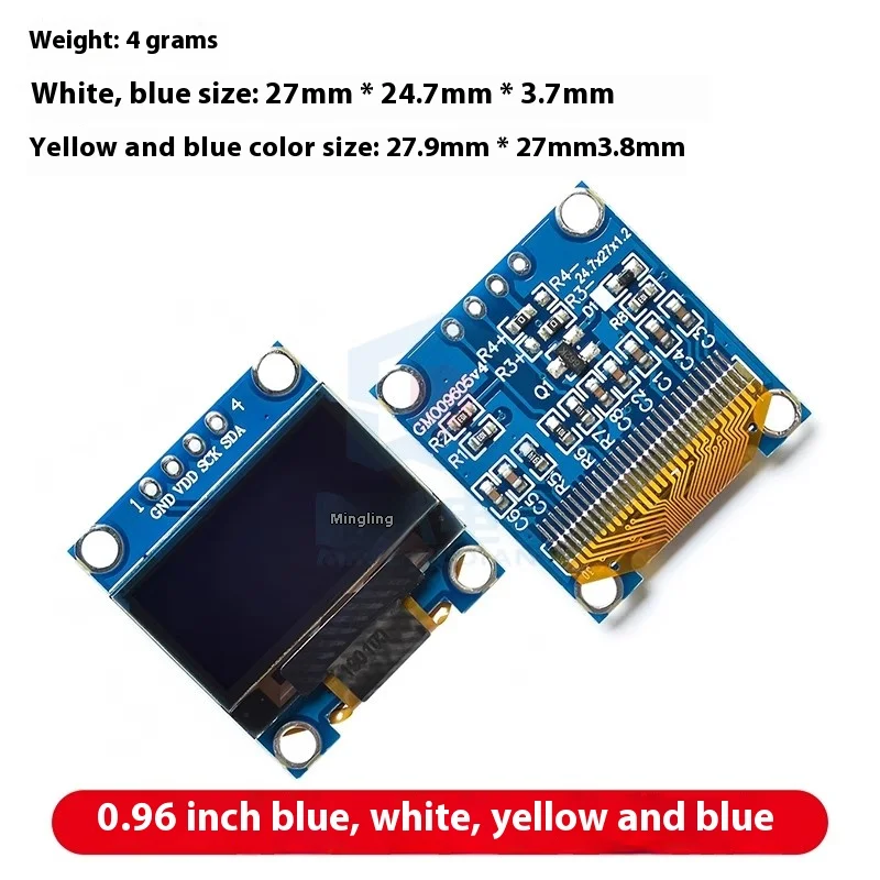 Module d'affichage OLED blanc série IIC oled 0.96 pouces, 128x64 I2C SSD1306 12864, carte d'écran LCD pour Arduino
