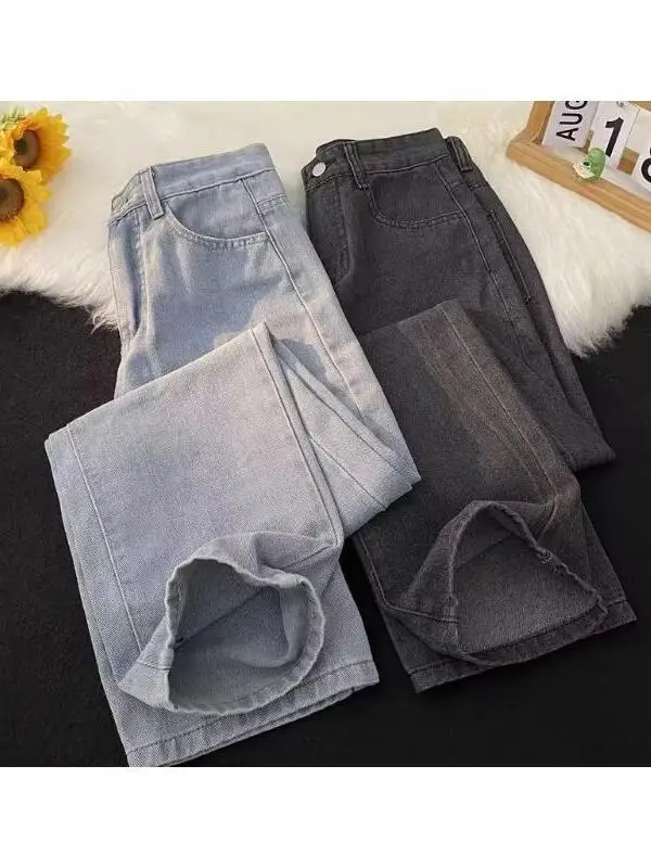 

Men's Slim Fit Straight Leg Jeans Casual Wear mid Waist Belted Wide Leg Jeans Summer Wear Resistant to Dirt And Wear