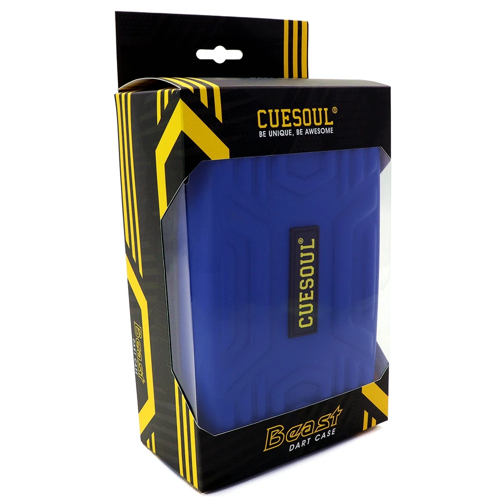 CUESOUL BEAST Dart Case Holds 6 Steel Tip/Soft Tip Darts Big Darts Carrying Storage (Case Only)-Blue/Yellow