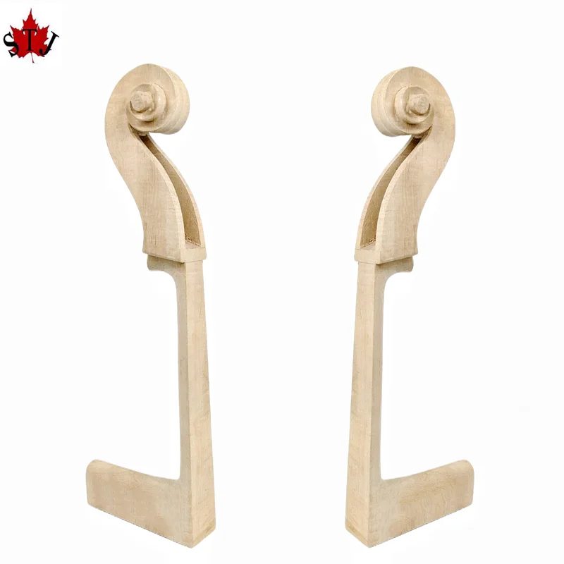 High Quality Unfinished 4/4 Cello Neck head Scroll Maple Full size Unvarnished DIY Cello parts accessories no Peg Hole