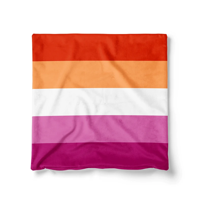 Gaslight Gatekeep Girlboss Orange Pink Lesbian Flag 5 Stripes Throw Pillow Covers Cushion Cases Pillowcases for Sofa 45cm x 45cm