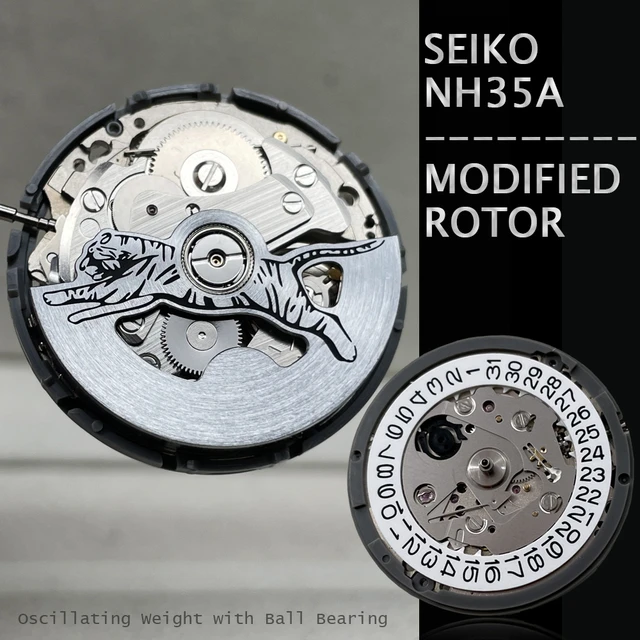 Seiko Modified Nh35 Mechanical Movements With Customized Oscillating Weight Tiger Rotor Hammer Modify Watch Replacements Parts Repair Tools Kits AliExpress