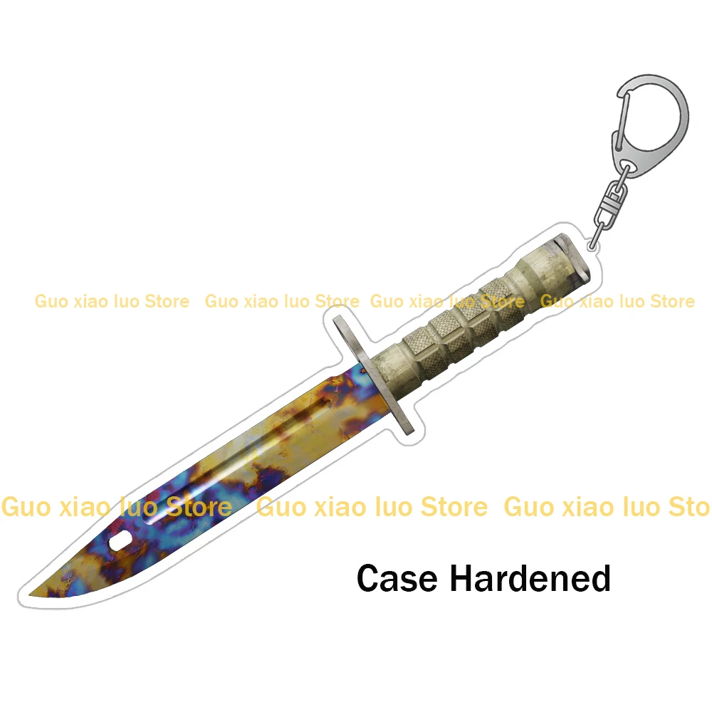 GuoXiaoLuo CS GO Game weapon Bayonet Skins Gamma Doppler Slaughter Boreal Forest Case Hardened Acrylic keychain Bag pendant gift