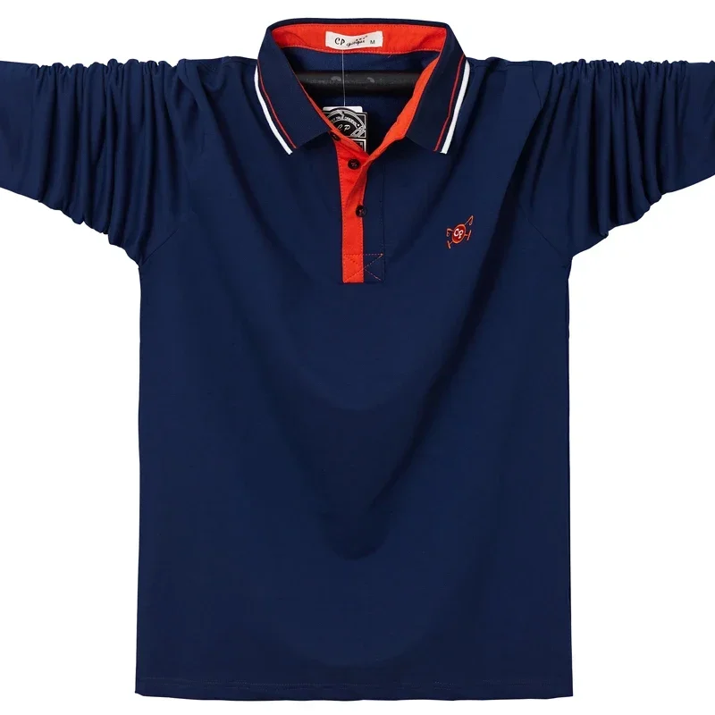 Autumn New Polo Shirt Men Long Sleeve Polo Shirts Contrast Color Male Clothing Streetwear Casual Fashion Men Tops Cotton Polo