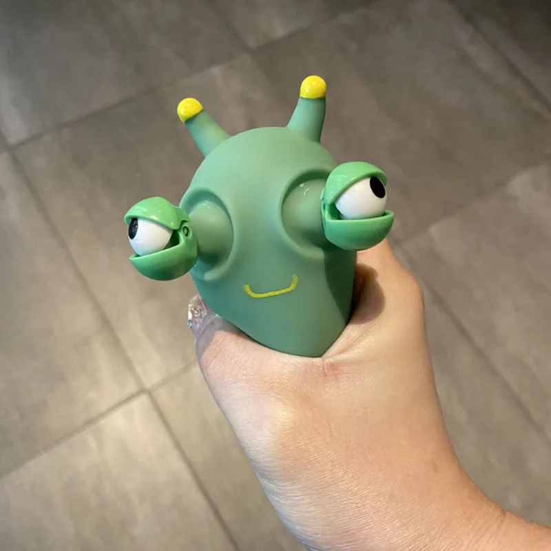 Funny Pop Out Eyes Squeeze Toy Cute Green Worm Stress Relief Toys For Kids Anxiety Regalos Cumpleaños Niños Para Invitados