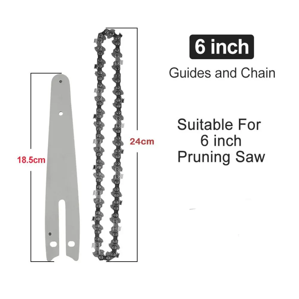 4/ 6 inch Chainsaw Blade Cutting Sharp Chains Electric Saw Parts Electric Chainsaw Guide Plate Chain Saw Set