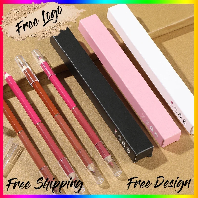 Custom 10colors Double-head Lipliner Waterproof Velvet Matte Sexy Red Contour Tint Long Lasting Female Cosmetic Makeup Bulk