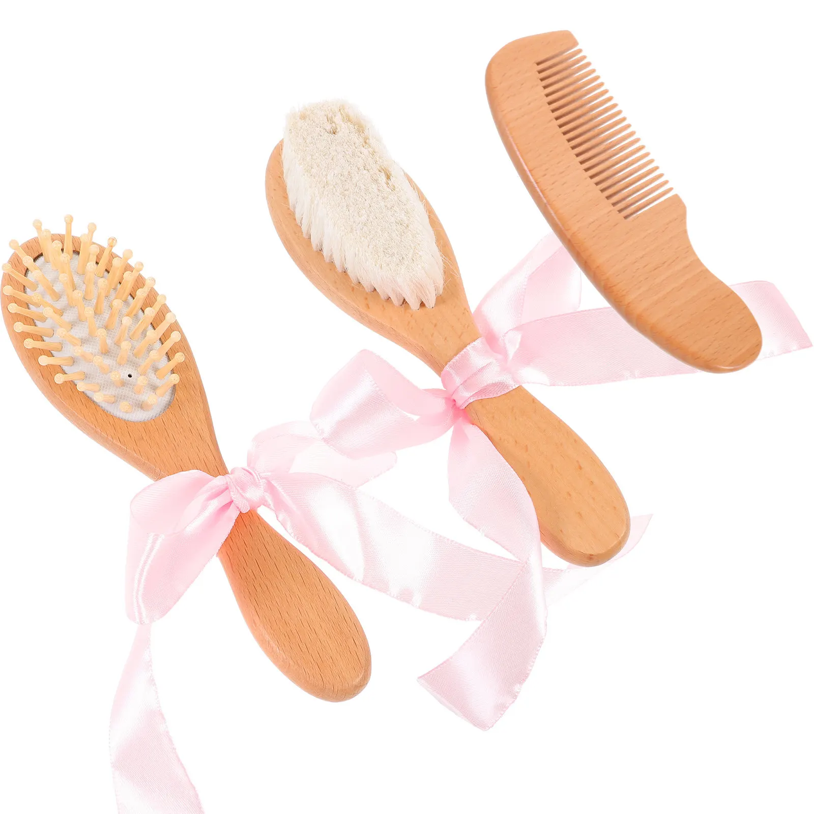 3Pcs Wooden Hair Comb Set Smooth Scalp Massage Comb for All Hair Types Straight Curly Long Short Thick Thin Gift for Valentine
