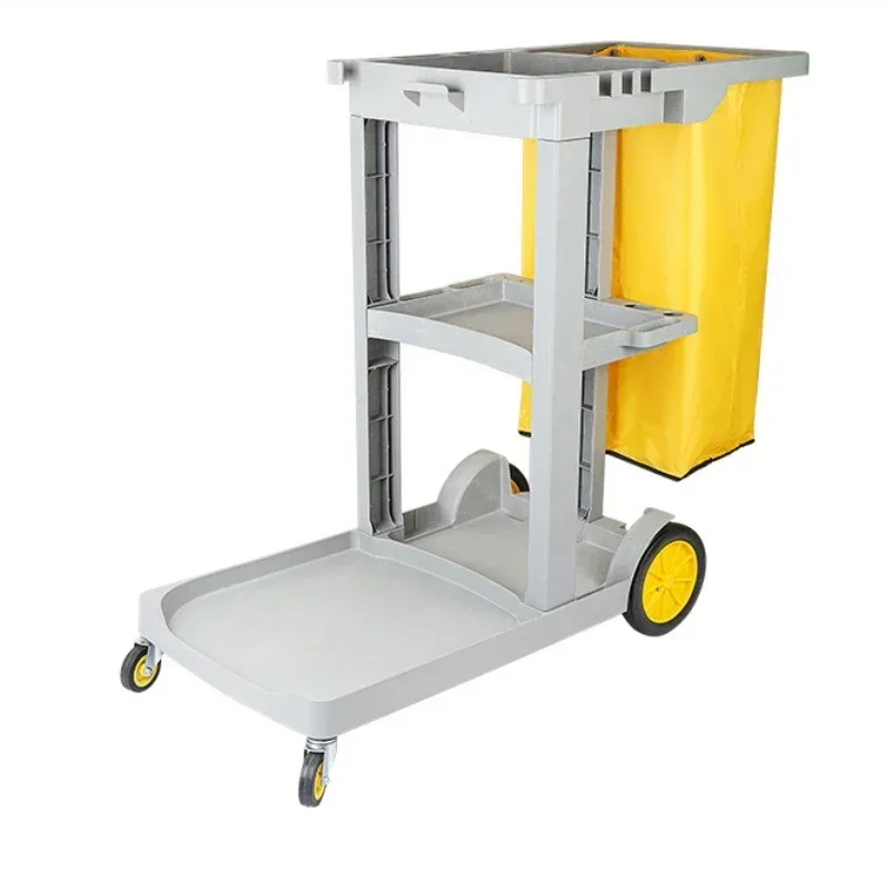 Multifunction Plastic Janitor Cart Hotel Hospital Cleaning Cart Housekeeping Cleaning Service Trolley Cart