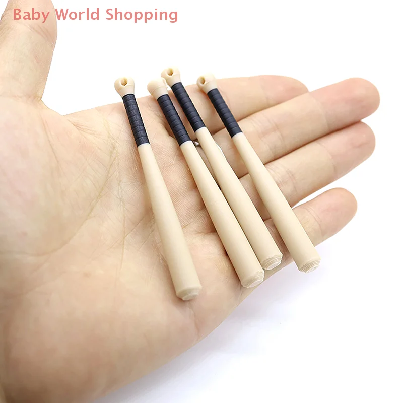 2Pcs 1/12 Dollhouse Mini Baseball Bat Model Dollhouse Simulation Sports Scene Decoration Toys Micro Scene Construction Props